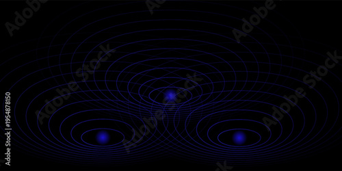 Radio Wave illustration effects on Green Screen background. circle waves in white background.