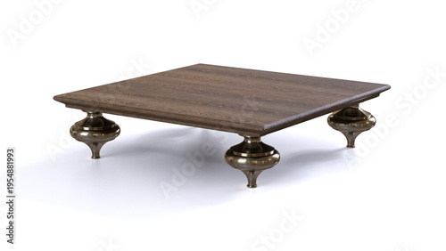 Coffee Table Wood 3D Rendering 