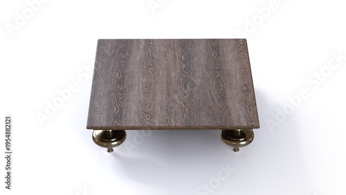 Coffee Table Wood 3D Rendering 