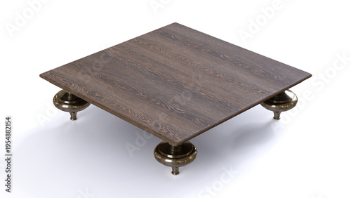 Coffee Table Wood 3D Rendering 