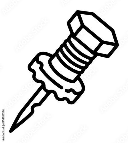 Thumbtack push pin illustration