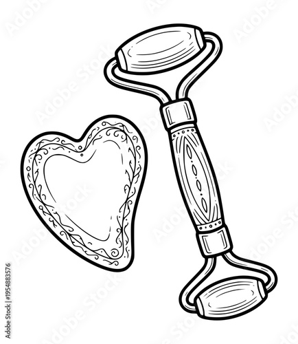 Heart shaped jade roller
