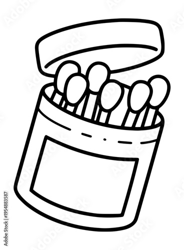 Cotton swabs jar illustration