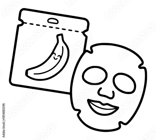 Banana face mask illustration