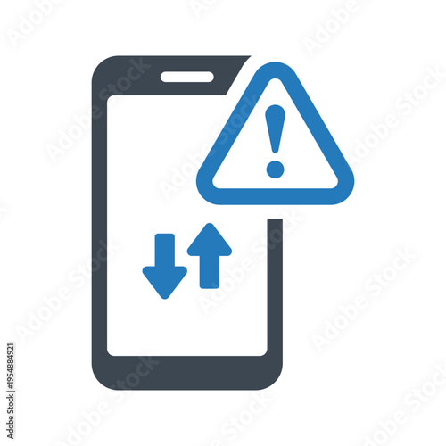 Mobile data warning icon