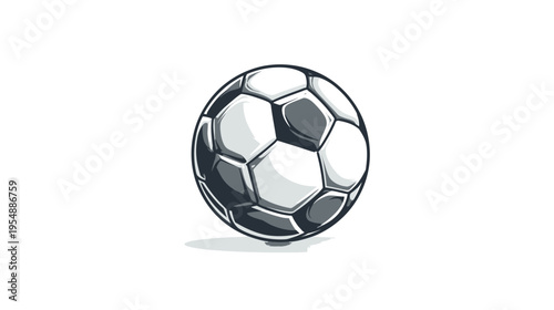 Stylized vector illustration of a traditional soccer ball. Hand-drawn sketch art of a football for sports, games, and athletic activities.
