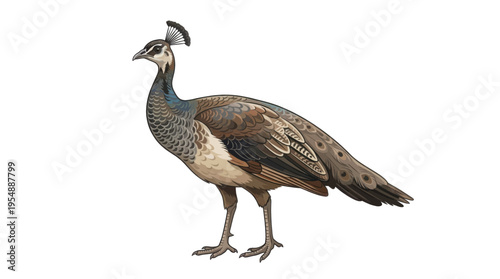 peahen isolated in white 