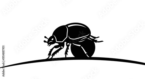 Black silhouette of a beetle.