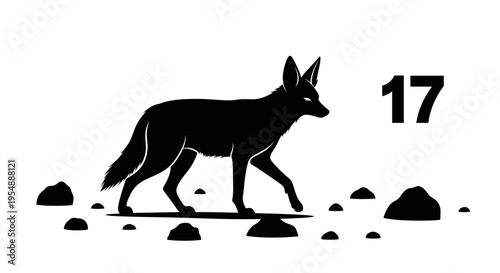 Black silhouette of a fox.