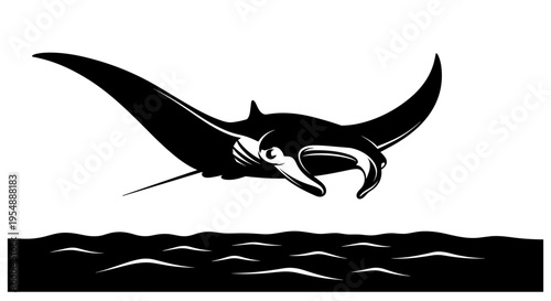 Black silhouette of a pterodactyl.