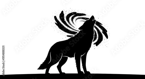 Black silhouette of a wolf 1.