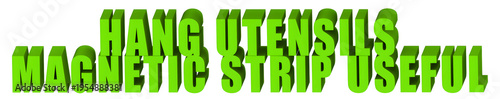 Hang Utensils,Magnetic Strip Useful  , 3d text