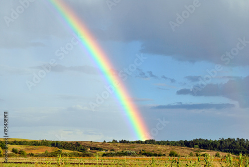 rainbow over the field
