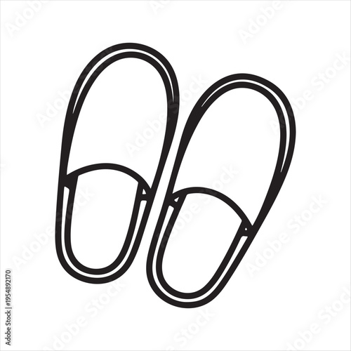 Slip On Shoes Line Icon Casual Footwear Comfort Concept On White Background 