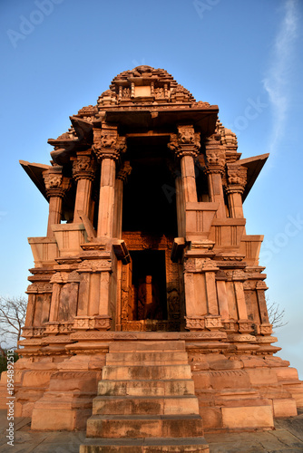 Vishnu Idol inside Chaturbhuj temple in Khajuraho, India, UNESCO world Heritage site