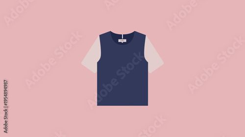 Stylish Blouse Illustration, Fashion Design, Pink Background, Graphic Art, Minimalist Style, Front View, Creative Concept