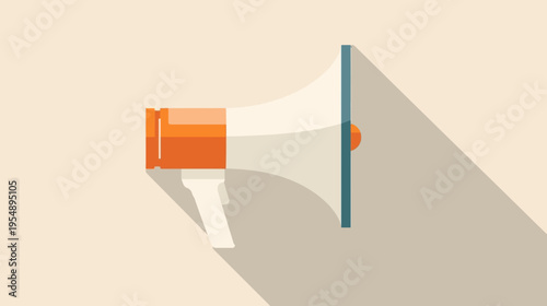 Megaphone Announcement in Urban Setting - Digital Illustration with Bold Design