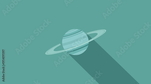 Uranus Illustration in 2D, Cosmic Environment, Graphic Art Style