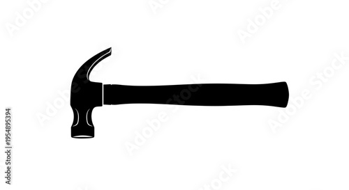 Black Silhouette of a Claw Hammer Icon