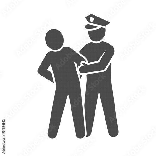 Foto Police Arrest Icon Law Enforcement Crime Security Officer and Justice Symbol