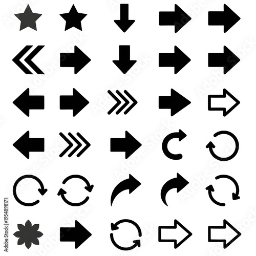 Arrow and Symbol Icon Set PNG Transparent Background