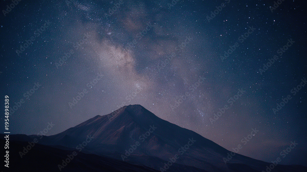 Fototapeta premium Mountain Under Starry Night Sky