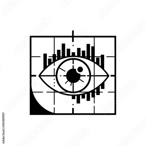 Black and white eye graphic design.