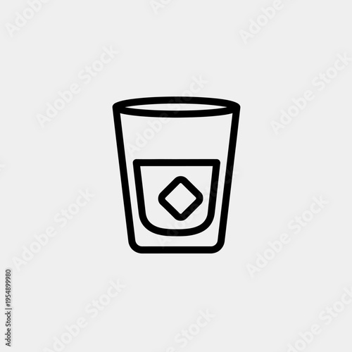 Black and white shot glass icon.