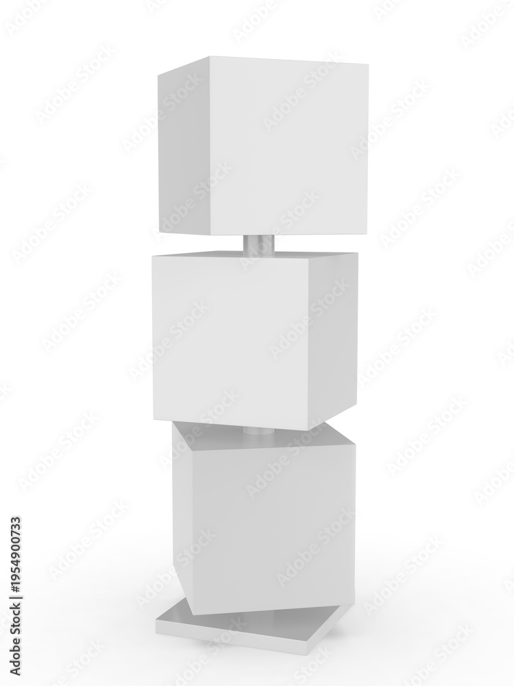 Obraz premium Minimal Blank Cube Display Stand Mockup for Product Branding and Advertising Presentation