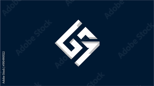 Modern abstract geometric logo design featuring interconnected initial letters, ideal for branding, technology, or corporate identity in vector format.