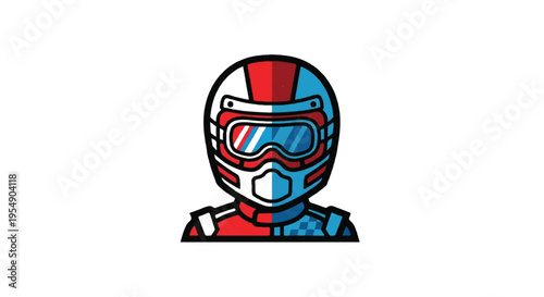 Racing driver cartoon illustration isolated on white
