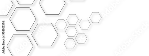 Vector Abstract hexagons pattern with grey shades create geometric designs, offering contemporary visual and innovative approach