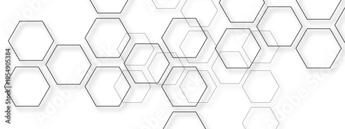 Vector Abstract composition with numerous hexagonal structures suggests intricate scientific concepts and data visualization and advanced network connection with geometric design.