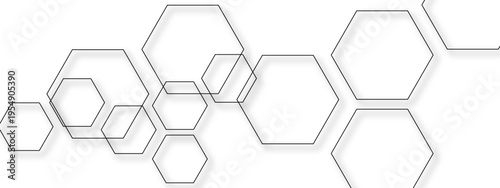 Vector Abstract collection of modern hexagons with sleek lines creates minimalist geometric design pattern and shape and structure reflects contemporary appeal and visual harmony