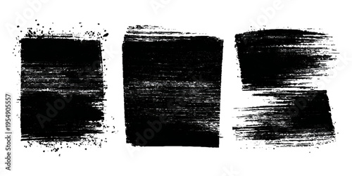 Hand drawn grunge brush stroke collection. dirty paint stains splatter effects and rough artistic design.