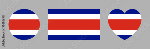 Free Download Rounded, rectangle, heart shaped badges, buttons. National flag of Costa Rica stickers, banners. Set of Costa Rica flag circular, rectangular, heart icons. Backgrounds flag of Costa Rica. - GFXLoad