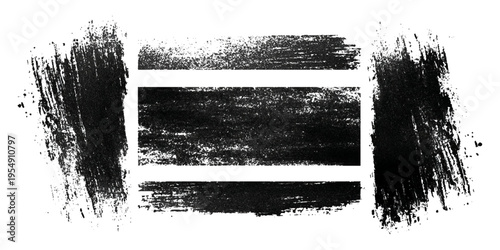 Hand drawn grunge brush stroke collection. dirty paint stains splatter effects and rough artistic design.