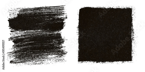 Hand drawn grunge brush stroke collection. dirty paint stains splatter effects and rough artistic design.