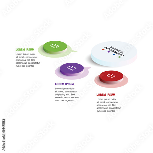 Colorful round objects with illegible text