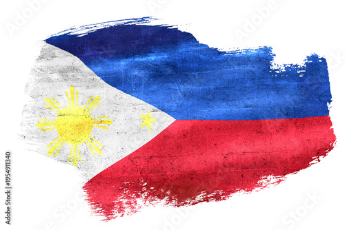 Philippines flag painting art on transparent background