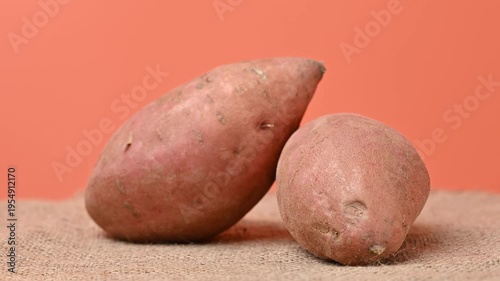 video of a raw sweet potato