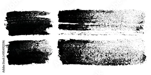 Hand drawn grunge brush stroke collection. dirty paint stains splatter effects and rough artistic design.