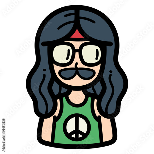 hippie illustration