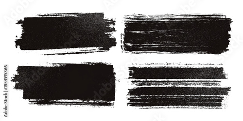 Hand drawn grunge brush stroke collection. dirty paint stains splatter effects and rough artistic design.