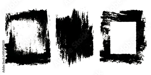 Hand drawn grunge brush stroke collection. dirty paint stains splatter effects and rough artistic design.