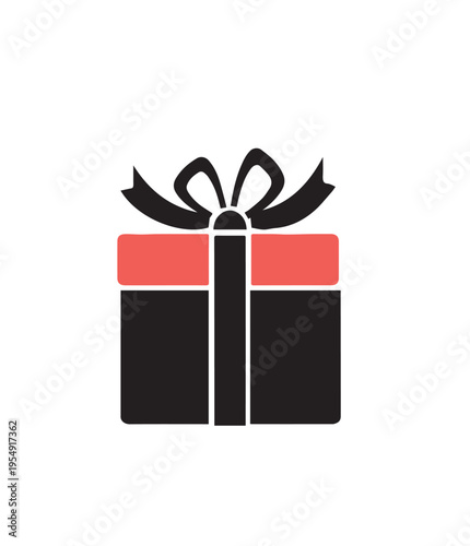  illustration of closed black gift box