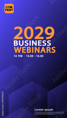 Blue rounded square geometric background for vertical poster and social media story