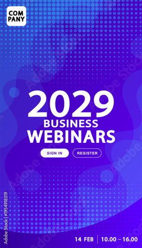 Blue and purple halftone dot background for vertical poster and social media story