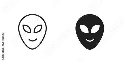 Alien icon for ui app design and web designs