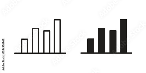 Bar chart icon for ui app design and web designs